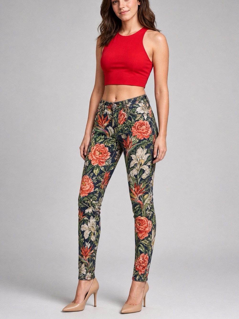 Alice & Olivia zip-back racerback crop top